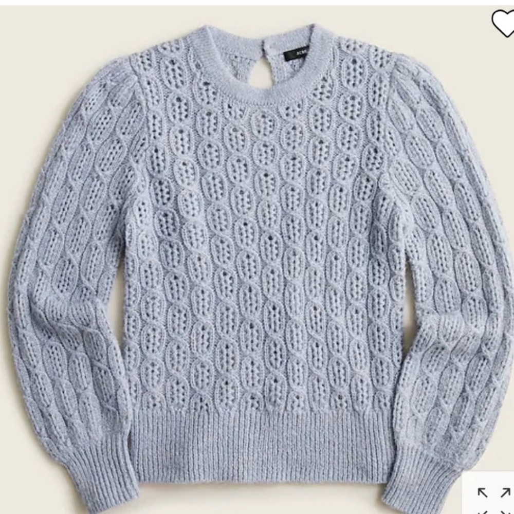 J. Crew Women's Balloon-sleeve cable-knit sweater NWT